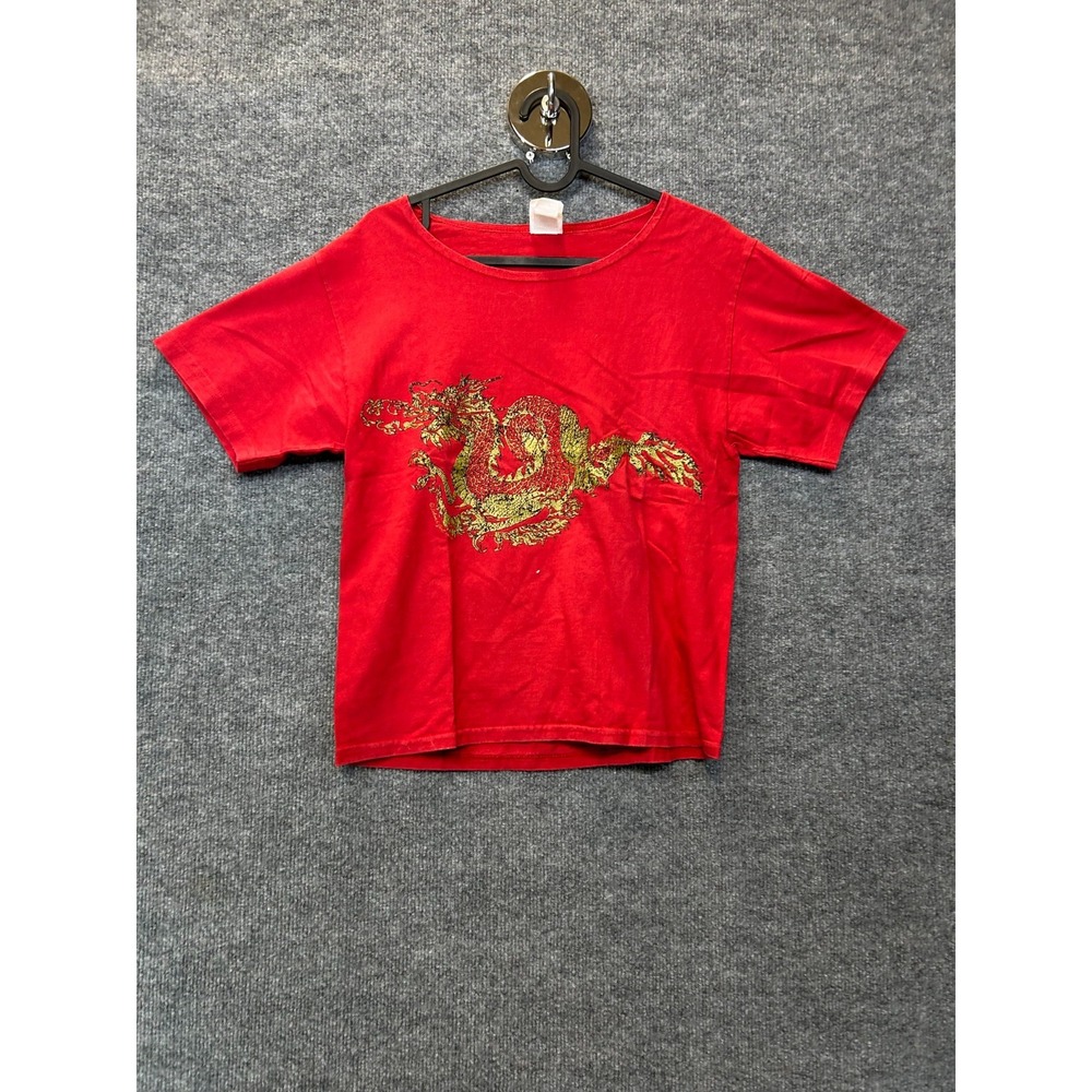 VTG Island Girl Hawaii Dragon T-Shirt Womens Red Graphic Cotton USA Made - Small